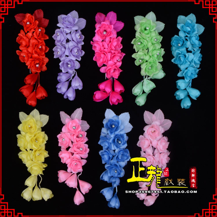 沅江鬓花头饰小花头花 真丝绢花