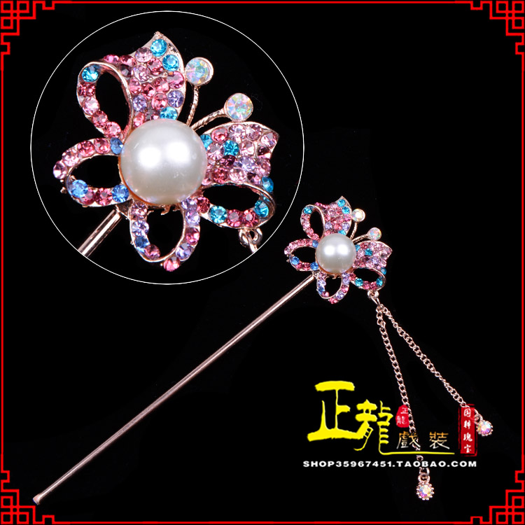 沅江花旦小姐青衣头饰簪子 蝴蝶发簪